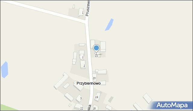 Przybiernowo, Wiejska, 21, mapa Przybiernowo