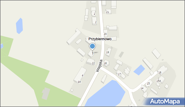 Przybiernowo, Wiejska, 3, mapa Przybiernowo