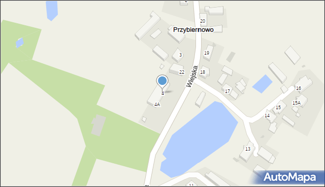 Przybiernowo, Wiejska, 4, mapa Przybiernowo