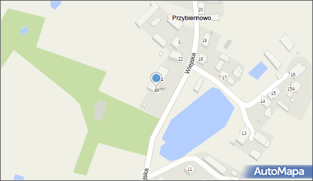 Przybiernowo, Wiejska, 4A, mapa Przybiernowo