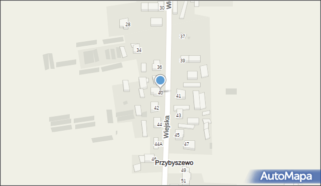 Przybyszewo, Wiejska, 40, mapa Przybyszewo