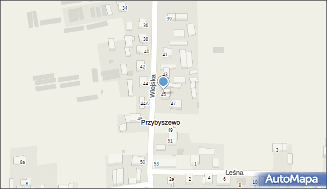 Przybyszewo, Wiejska, 45, mapa Przybyszewo