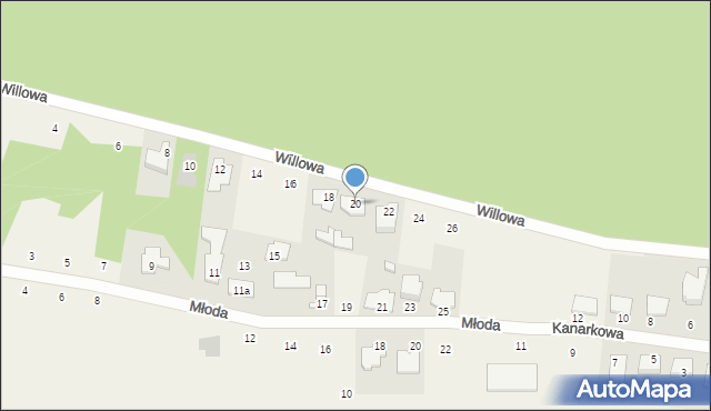 Przyłęki, Willowa, 20, mapa Przyłęki
