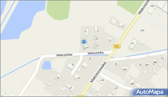 Przyszowice, Wieczorka, 19, mapa Przyszowice