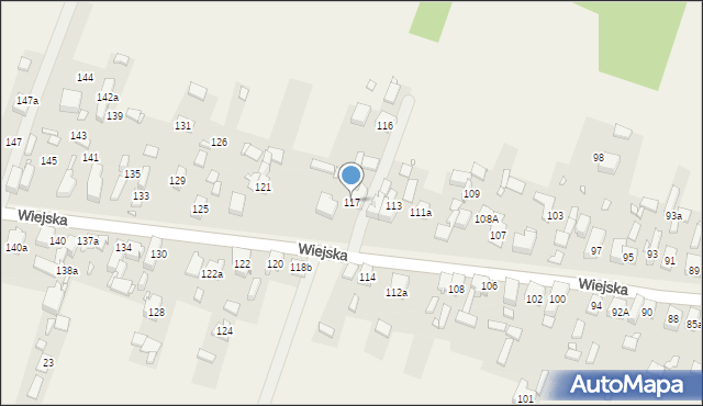 Psary, Wiejska, 117, mapa Psary