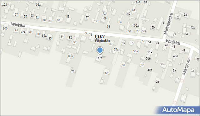 Psary, Wiejska, 67a, mapa Psary
