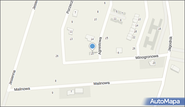 Pszenno, Winogronowa, 10, mapa Pszenno