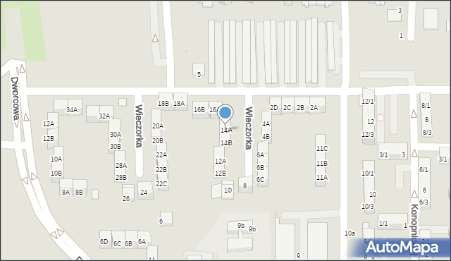 Pyskowice, Wieczorka Józefa, 14A, mapa Pyskowice