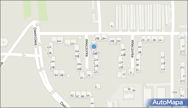 Pyskowice, Wieczorka Józefa, 20B, mapa Pyskowice