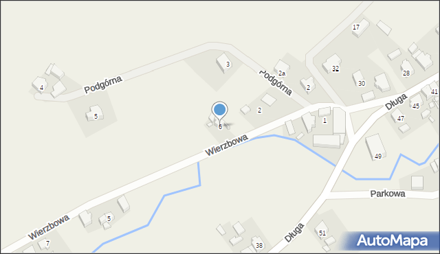 Pysząca, Wierzbowa, 6, mapa Pysząca