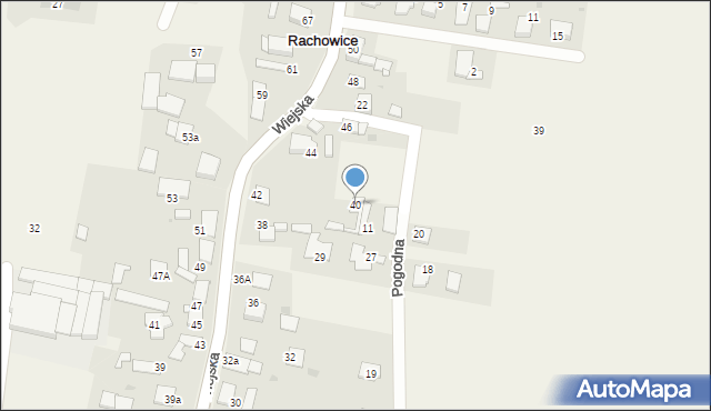 Rachowice, Wiejska, 40, mapa Rachowice