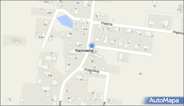 Rachowice, Wiejska, 50, mapa Rachowice