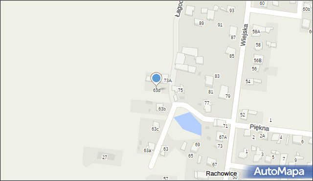 Rachowice, Wiejska, 63d, mapa Rachowice