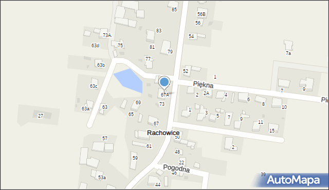 Rachowice, Wiejska, 67A, mapa Rachowice