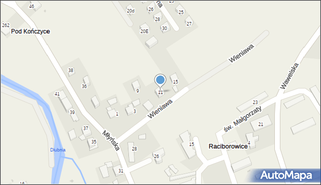 Raciborowice, Wieniawa, 11, mapa Raciborowice