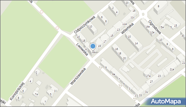 Racibórz, Wileńska, 21a, mapa Racibórz