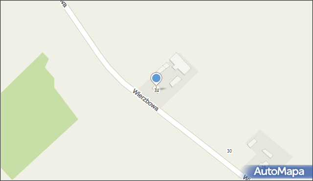 Raczyny, Wierzbowa, 34, mapa Raczyny