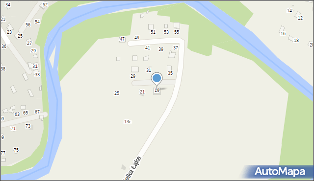 Radawa, Wielka Łąka, 19, mapa Radawa