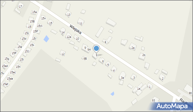 Radłów, Wiejska, 7, mapa Radłów