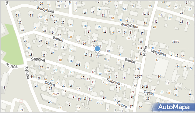Radom, Widok, 11, mapa Radomia