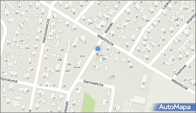 Radom, Wiertnicza, 22B, mapa Radomia