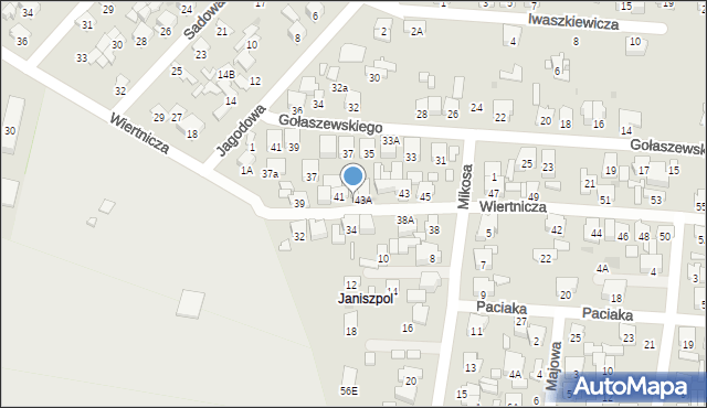 Radom, Wiertnicza, 41A, mapa Radomia