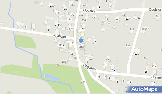 Radom, Wiejska, 165A, mapa Radomia
