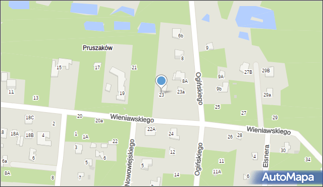 Radom, Wieniawskiego Henryka, 23, mapa Radomia