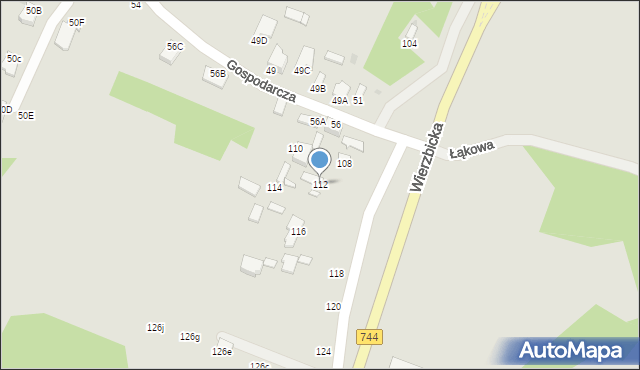 Radom, Wierzbicka, 112, mapa Radomia