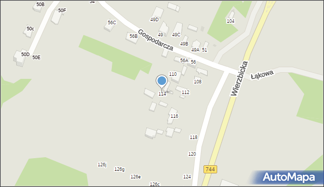 Radom, Wierzbicka, 114, mapa Radomia
