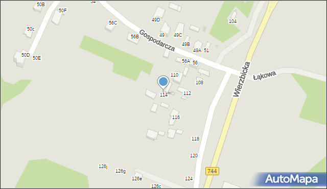 Radom, Wierzbicka, 114, mapa Radomia