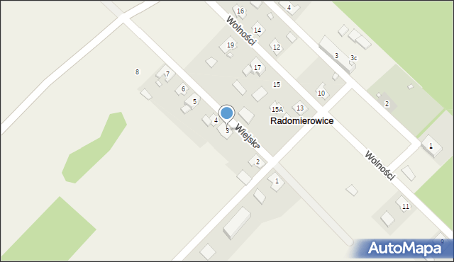 Radomierowice, Wiejska, 3, mapa Radomierowice