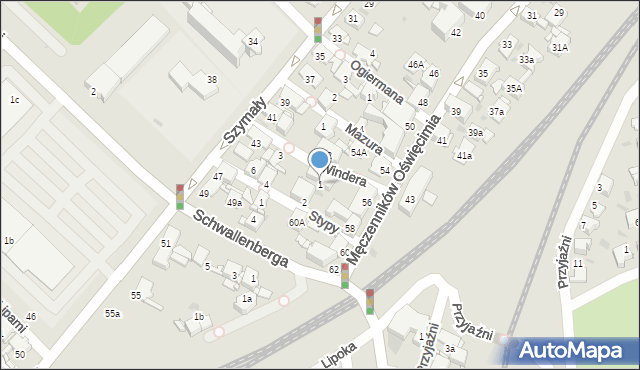 Radzionków, Windera, 1, mapa Radzionków