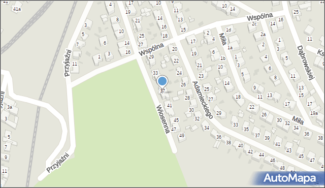 Radzionków, Wiosenna, 39, mapa Radzionków