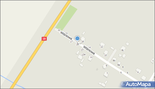 Radzyń Podlaski, Wiśniowa, 15, mapa Radzyń Podlaski