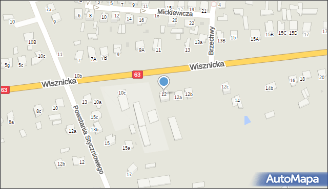 Radzyń Podlaski, Wisznicka, 12, mapa Radzyń Podlaski