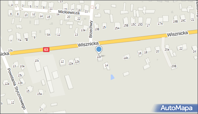 Radzyń Podlaski, Wisznicka, 12c, mapa Radzyń Podlaski