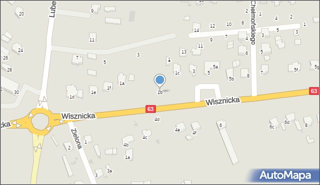 Radzyń Podlaski, Wisznicka, 1b, mapa Radzyń Podlaski