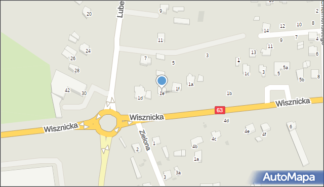 Radzyń Podlaski, Wisznicka, 1e, mapa Radzyń Podlaski