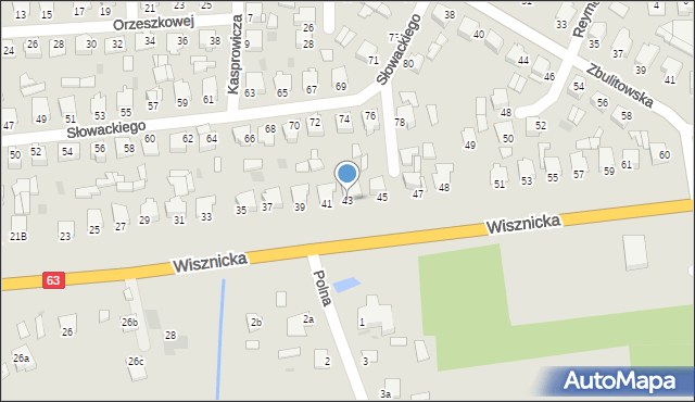 Radzyń Podlaski, Wisznicka, 43, mapa Radzyń Podlaski