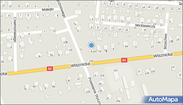 Radzyń Podlaski, Wisznicka, 7, mapa Radzyń Podlaski