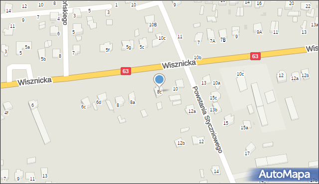 Radzyń Podlaski, Wisznicka, 8c, mapa Radzyń Podlaski