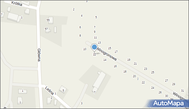 Radzyny, Winogronowa, 12, mapa Radzyny