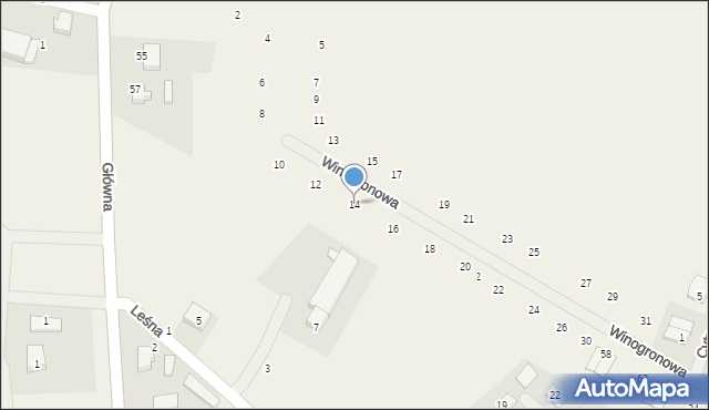 Radzyny, Winogronowa, 14, mapa Radzyny