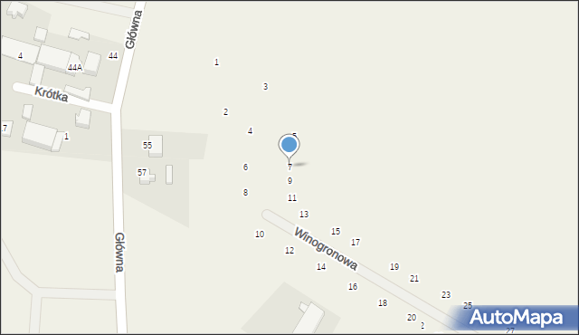 Radzyny, Winogronowa, 7, mapa Radzyny