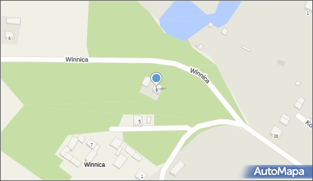 Rakoniewice Wieś, Winnica, 9, mapa Rakoniewice Wieś