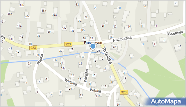 Raszczyce, Wiejska, 16, mapa Raszczyce