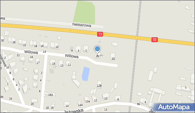 Rawa Mazowiecka, Willowa, 2b, mapa Rawa Mazowiecka