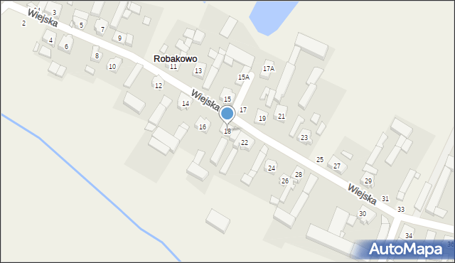 Robakowo, Wiejska, 18, mapa Robakowo