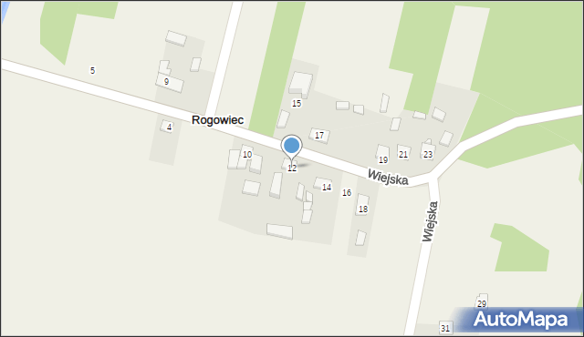 Rogowiec, Wiejska, 12, mapa Rogowiec